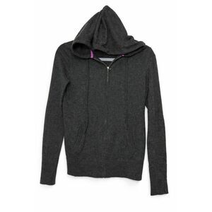 Gap womens small full zip sweater hoodie gray wool nylon soft